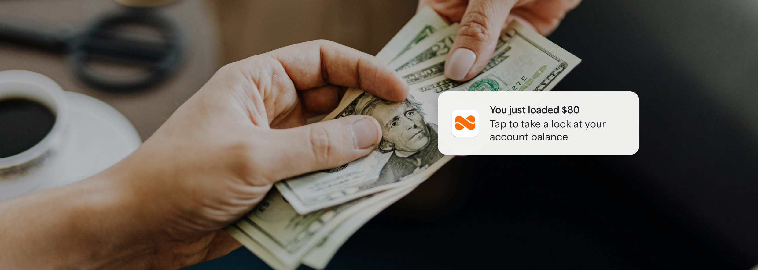 Notification for loading money into your account