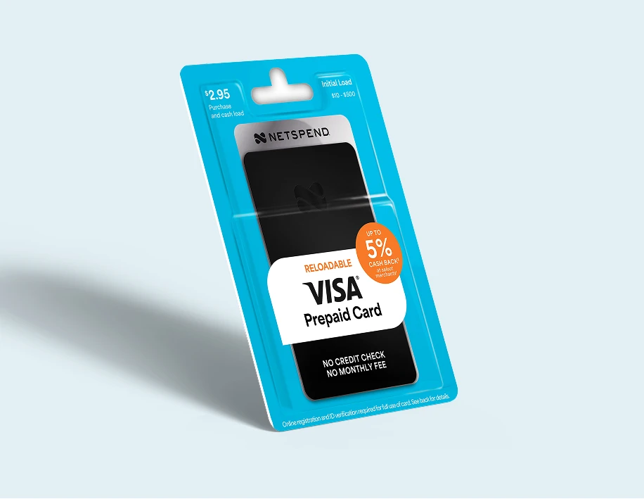 Netspend Visa Prepaid Card packaging